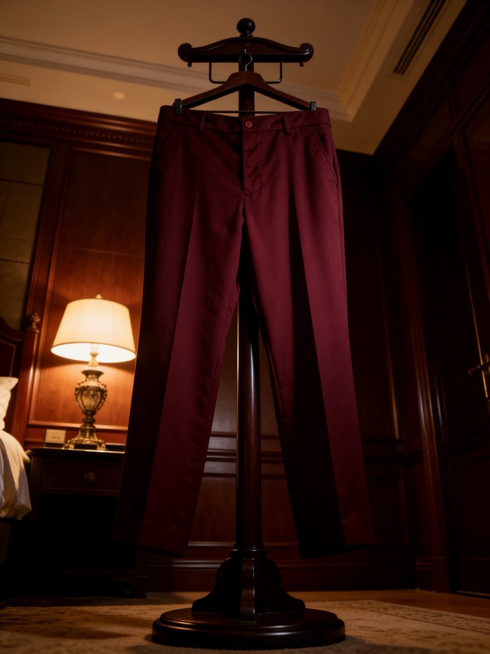 Ouku Men’s  Deep Red Lightweight Velvet Pants NWOT